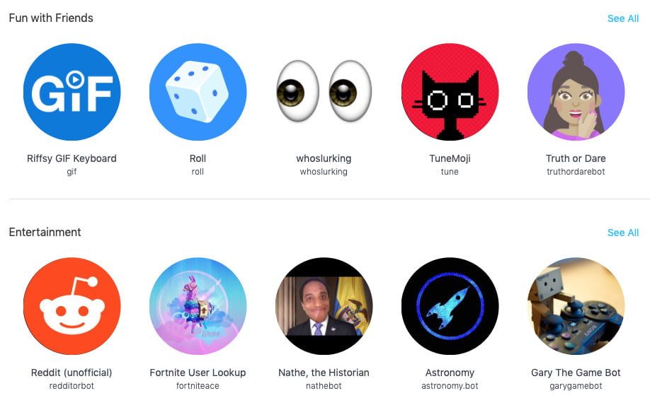 Tienda de bots en Kik Messenger