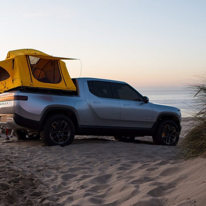 tesla cybertruck 2021 vs rivian r1t camping tent 1500x1002