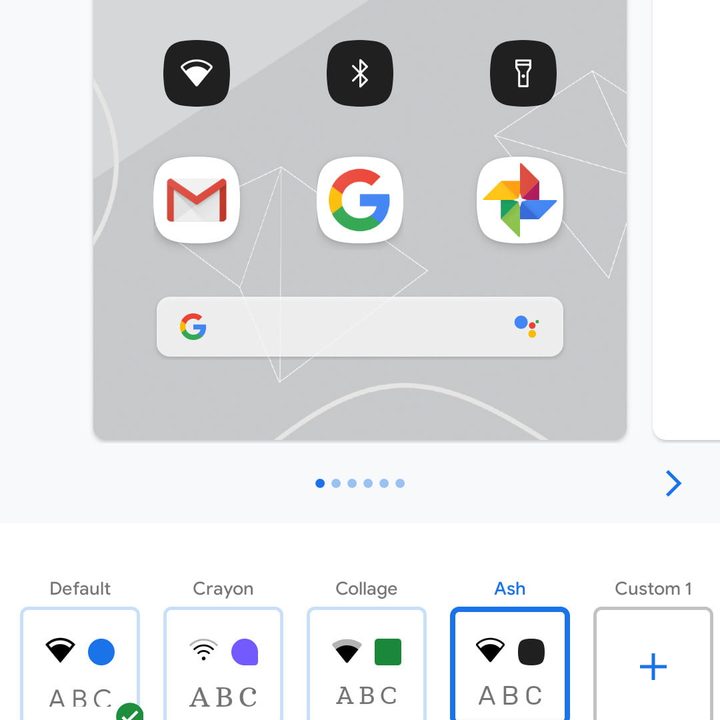 Captura del modo oscuro en Android 10, seleccionar el estilo