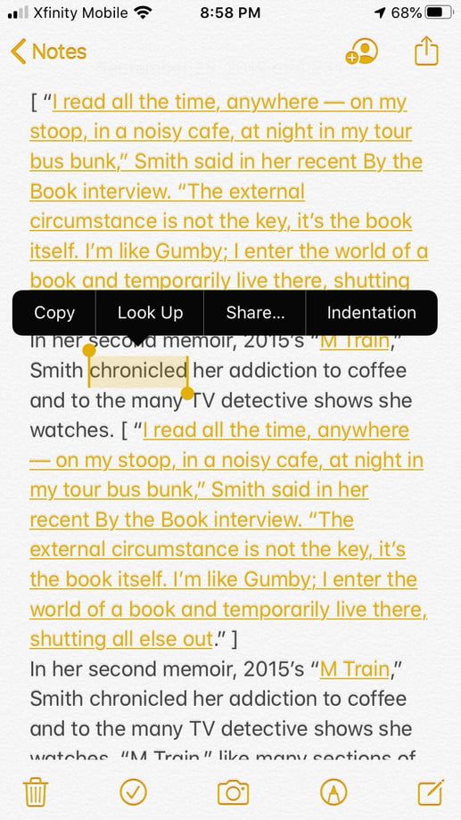 Definiciones en iPhone