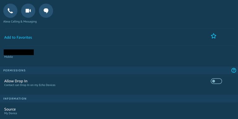 contactos en drop in de amazon alexa