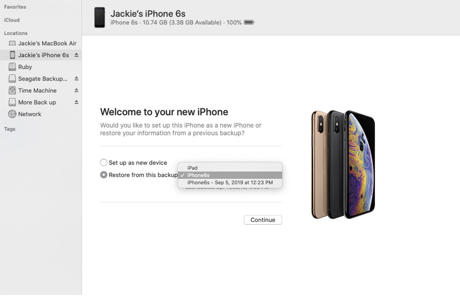 Copia de seguridad de las fotos del Finder