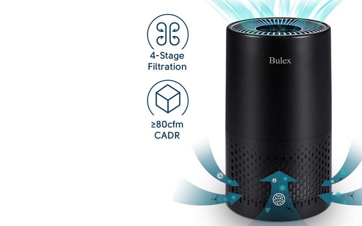 Purificador de aire sobre fondo blando