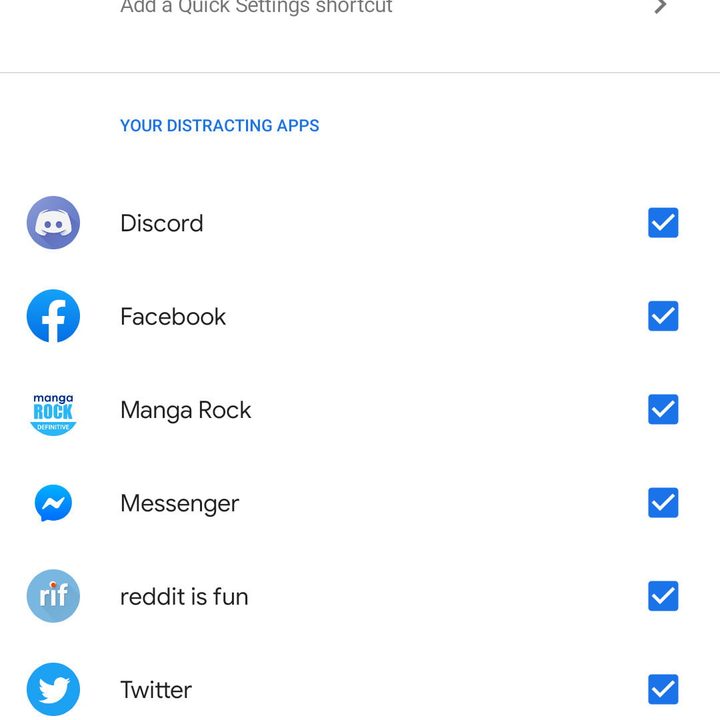 seleccionar aplicaciones distracción en modo Enfoque de Android 10