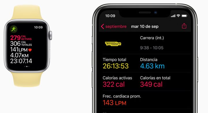 Detalle de la sincronización entre el iPhone y el Apple Watch