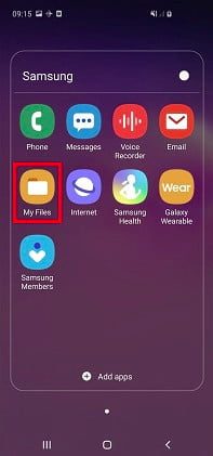 Mis archivos en Samsung Galaxy