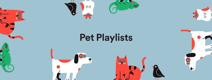 Ilustración de Spotify sobre mascotas y música