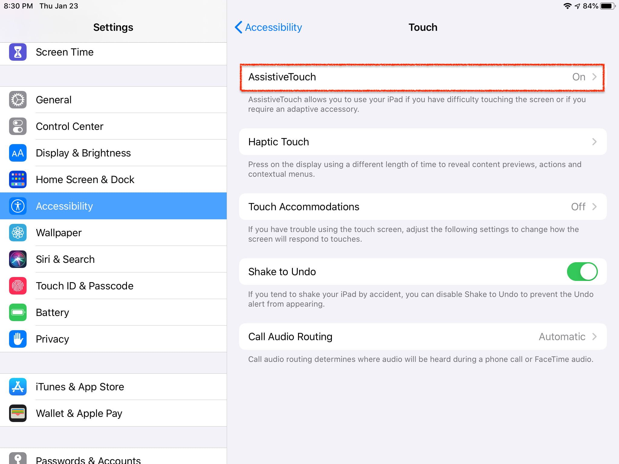 Pantalla cómo usar un mouse en un iPad paso 6, seleccionar ratón bluetooth