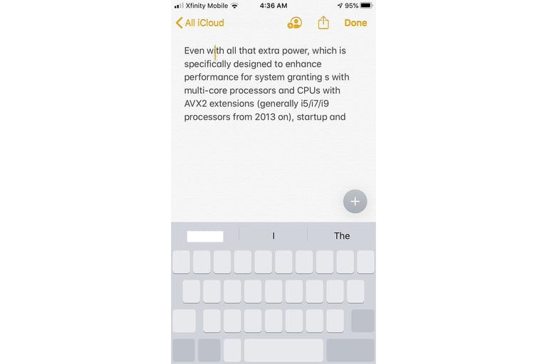 Teclado iPhone trackpad