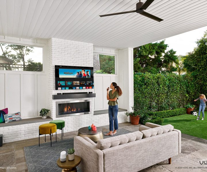 Pantalla Vizio sobre una sala del hogar