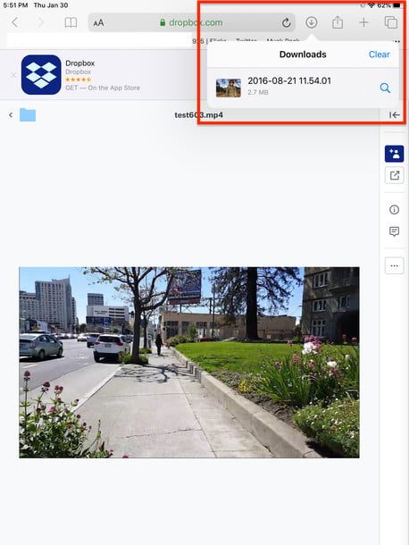Administrador de descargas en Safari en iPadOS 13
