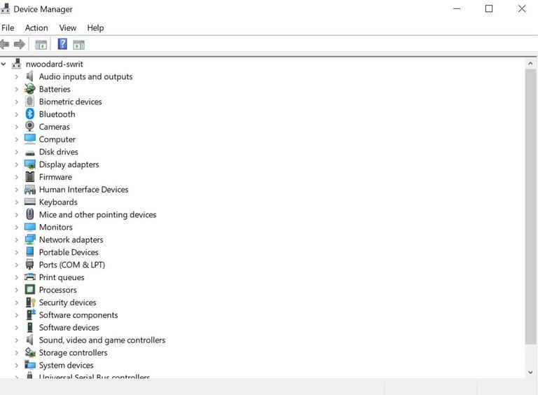 Administrador de dispositivos de Windows (Cómo emparejar AirPods con una PC con Windows)