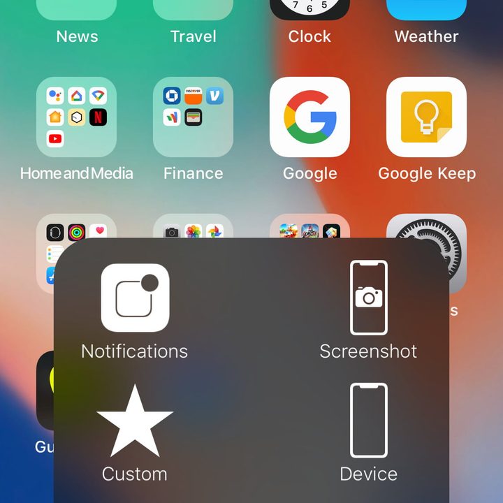 capturas de pantalla con AssistiveTouch