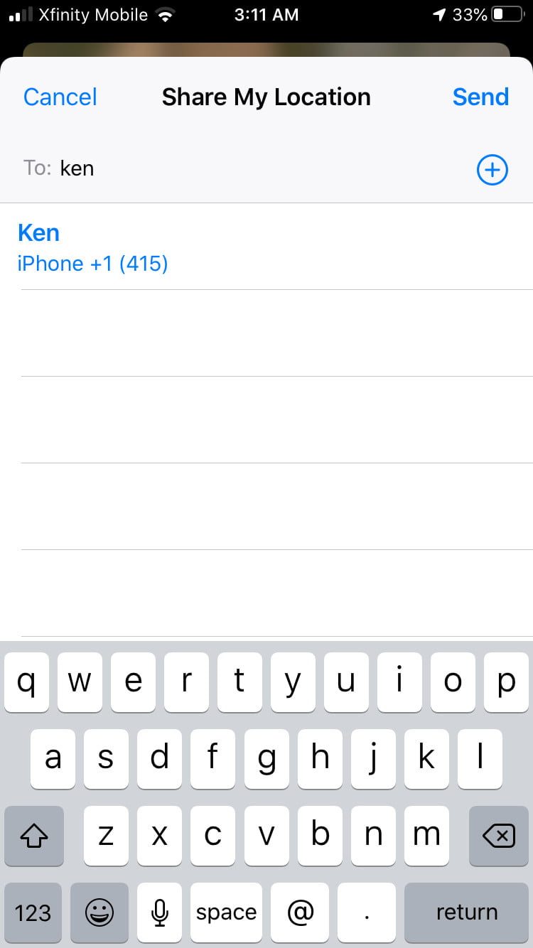 Captura de la función Find My