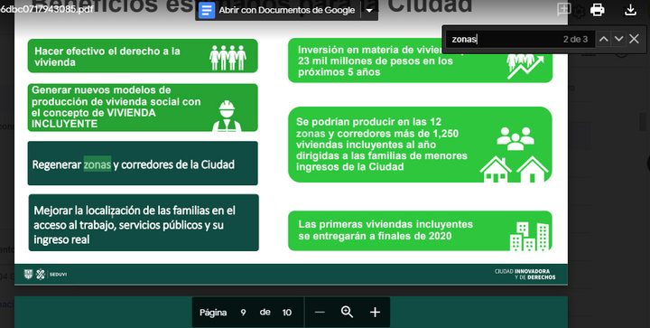 Búsqueda de información en vista previa en Google Drive