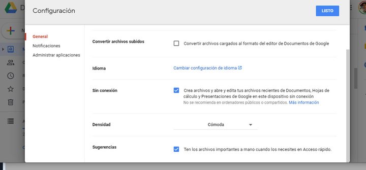 Trabajar sin conexión en Google Drive