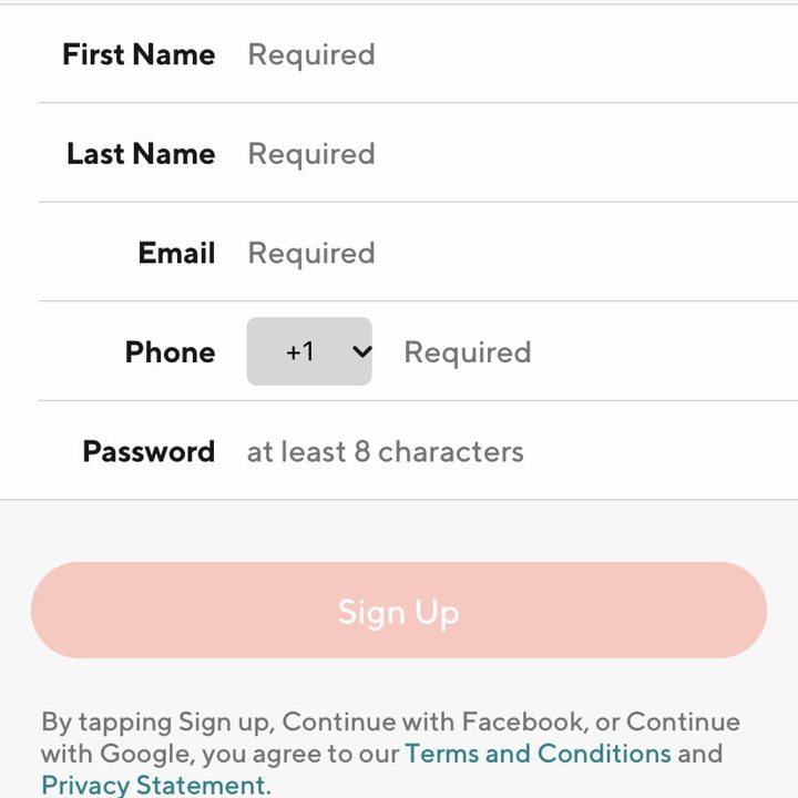 captura en la que Rellenas la información personal de DoorDash