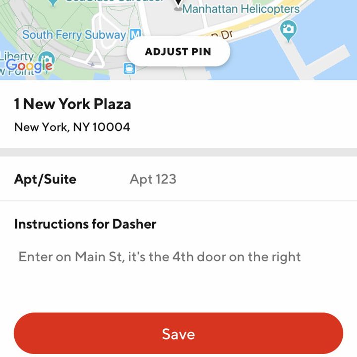 captura en la que Indicas la dirección física