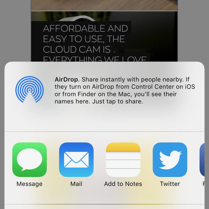 opción para compartir la captura de pantalla tomada