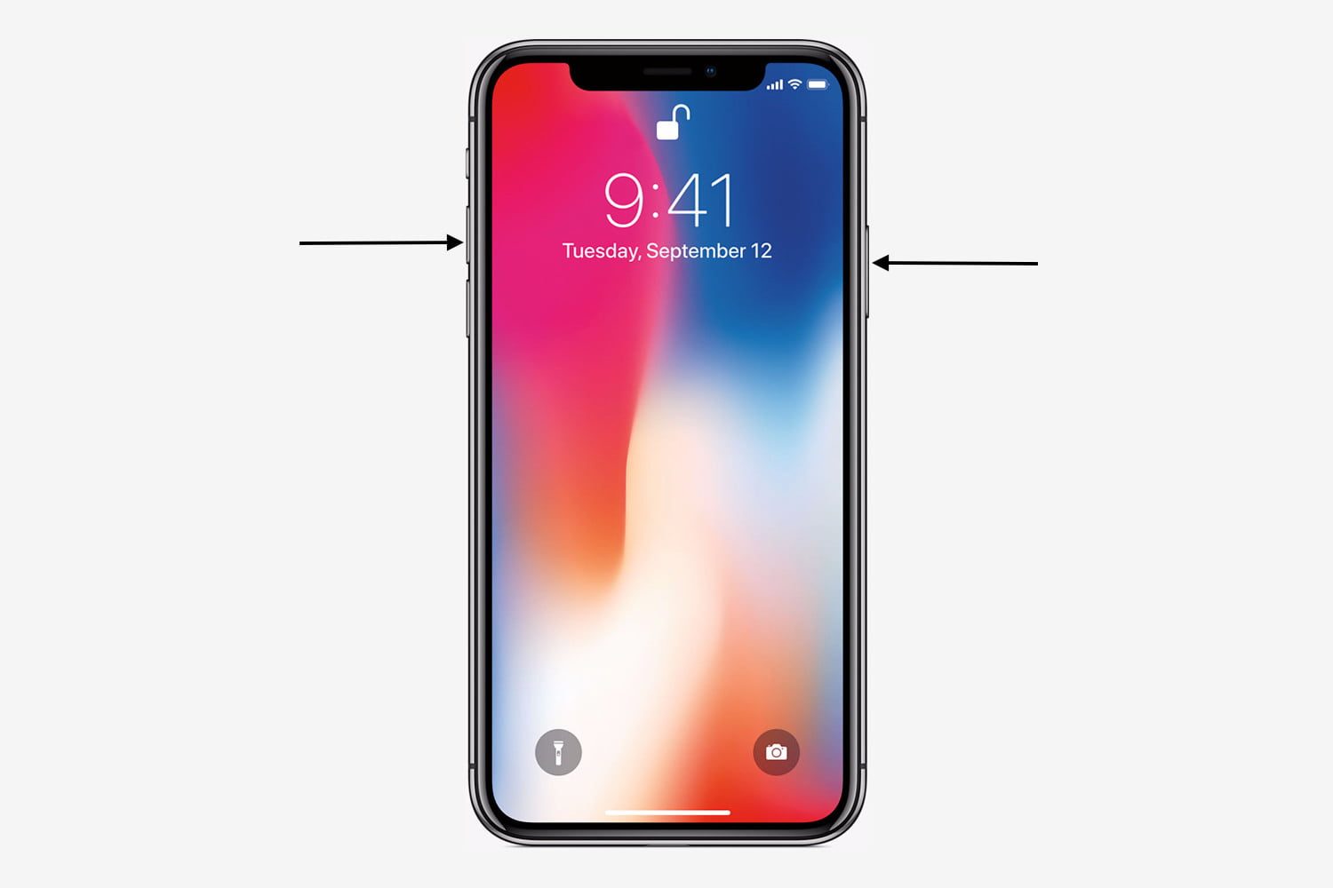 cómo tomar captura de pantalla en un iPhone X como el de la imagen