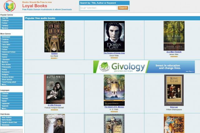 Cómo descargar audiolibros desde Loyalbooks