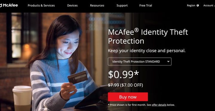 Pagina web de McAfee Identity Theft Protection y cómo evitar el robo de identidad