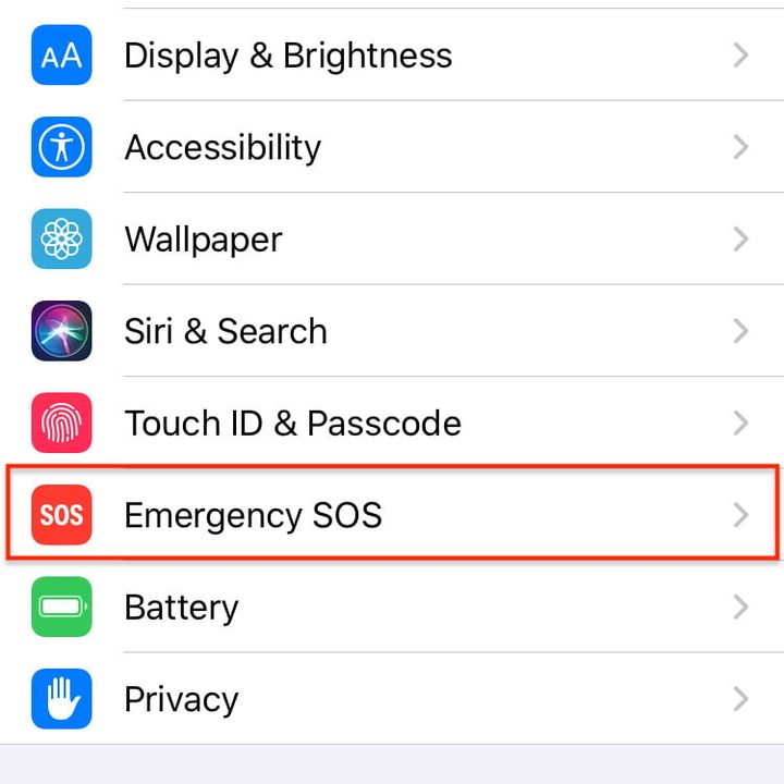 Captura de Emergencia SOS, una de las características de seguridad del iPhone