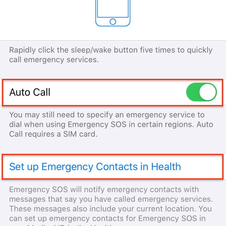 Captura de Emergencia SOS, una de las características de seguridad del iPhone