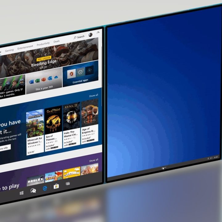 Una tableta con pantalla de Windows 10X. Comparamos los sistemas de pantalla doble de Apple vs. Microsoft