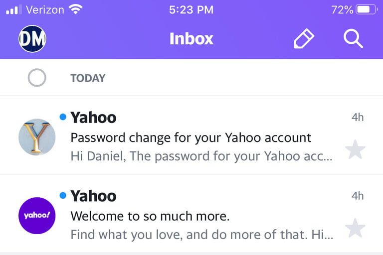 Aplicación de Yahoo