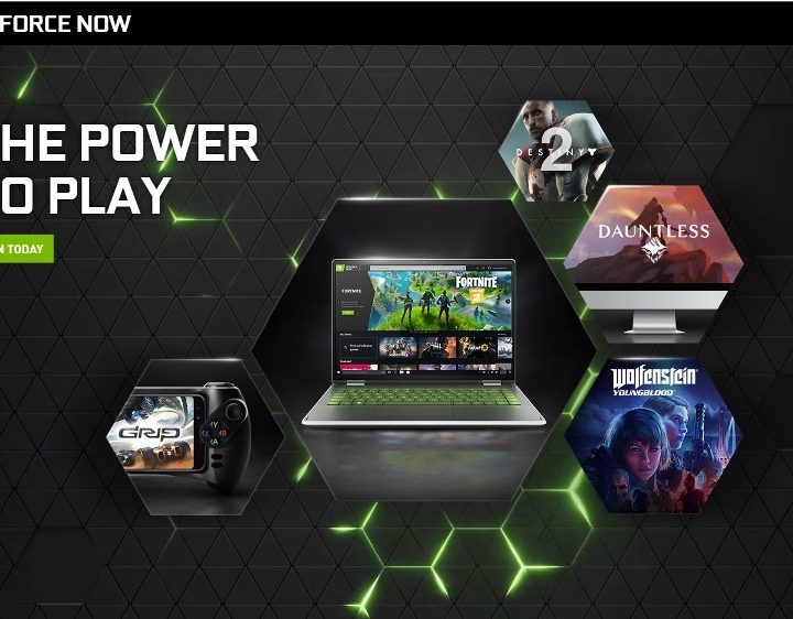 Imagen de pagina web de GeForce Now de Nvidia