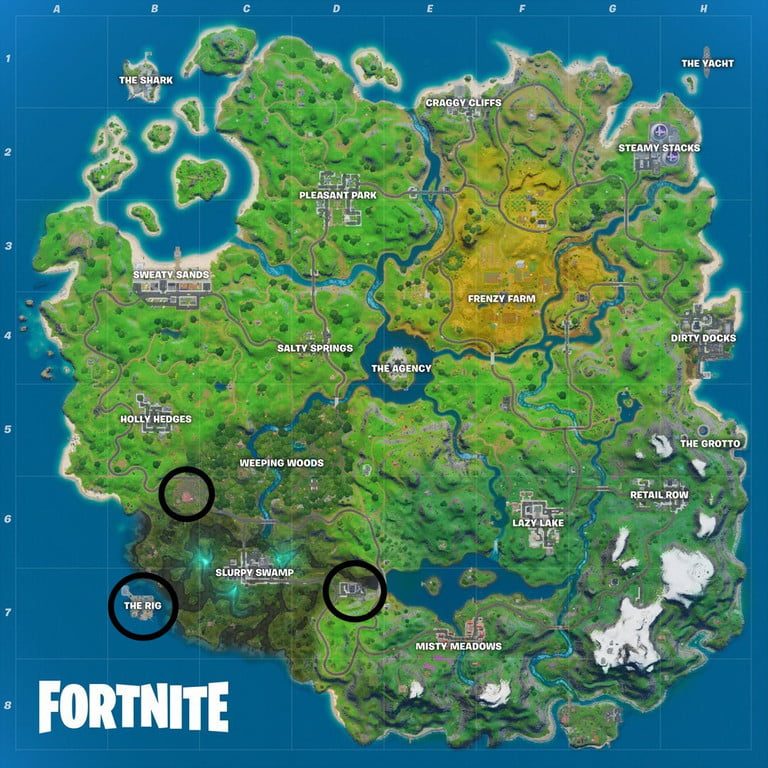 Mapa de desafíos en la semana 3 de Fortnite