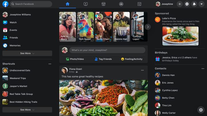 Dark Mode Facebook Desktop