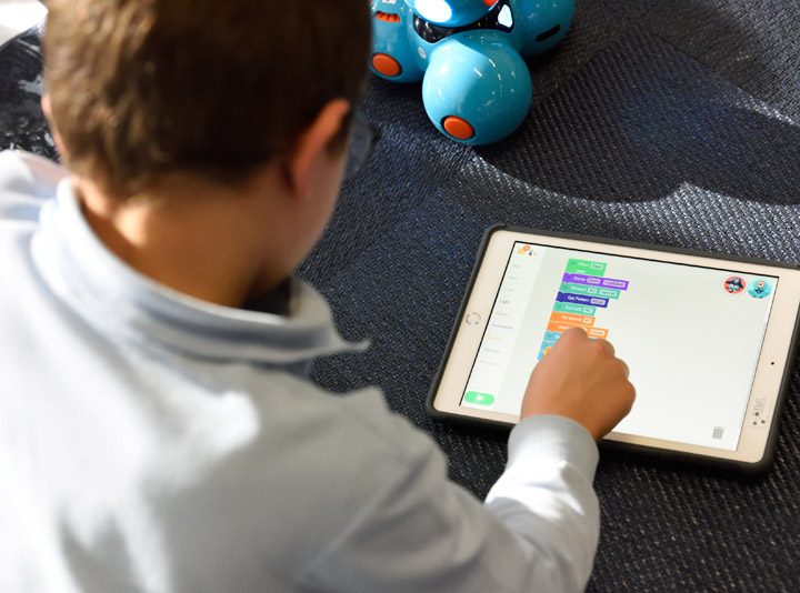 Niño usando una iPad