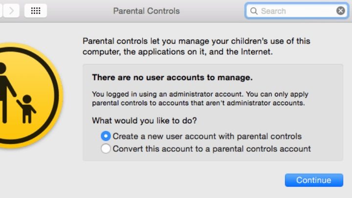 Pantalla de confirmacion de Control Parental en una Mac