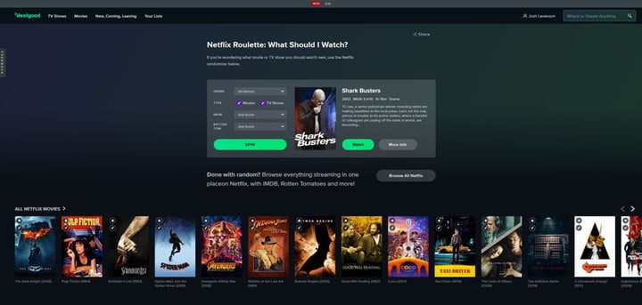 Captura de pantalla del sitio ReelGod