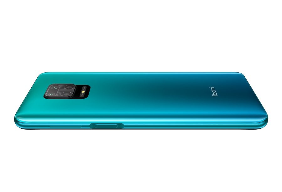parte trasera del redmi note 9s en color azul