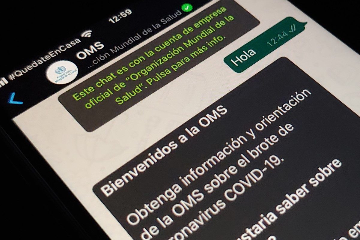El WhatsApp de la OMS ahora tambi&eacute;n te informa en espa&ntilde;ol