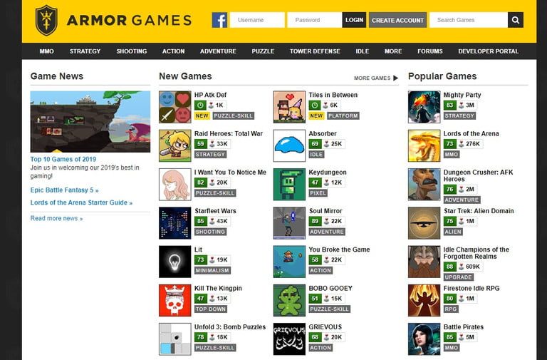 Armor Games, uno de los mejores sitios de juegos online