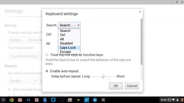 Cambiar uso de teclas en ChromeOS