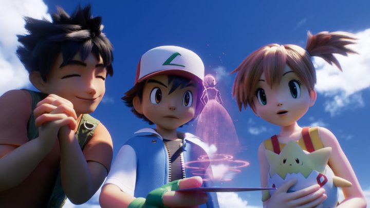 dos jóvenes en caricatura y una mujer en caricatura