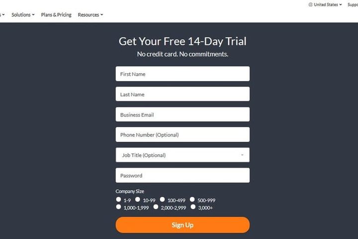 Pagina de registro de GoToMeeting