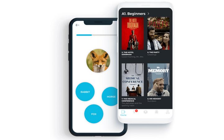 Interfaz principal de ABA English