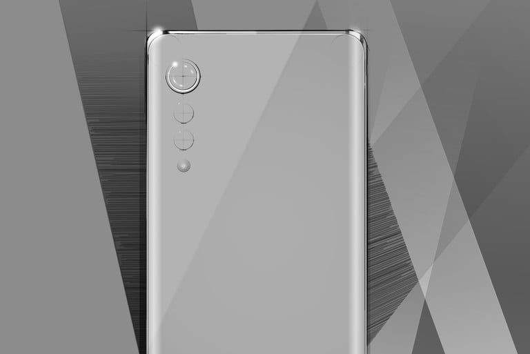 Boceto del nuevo teléfono LG con gotas de lluvia