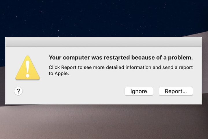 Mensaje de error de una Macbook