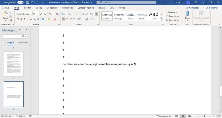 Marcadores de parrafo en Microsoft Word