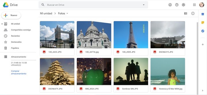 Contenido guardado en Google Drive