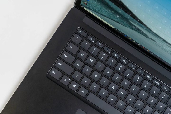 Detalle del teclado de una Surface