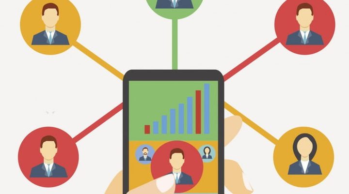 Ilustración de un celular "conectado"