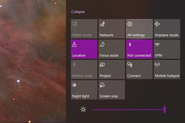 Pantalla de Centro de Actividades en una Surface